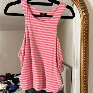 AFRM tank top pink stripe size 2x like new